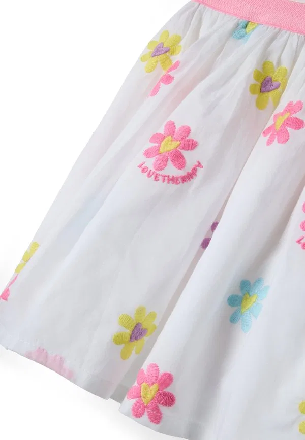 Мини-Юбка прямого кроя с цветочным принтом Ovs, Pink White — фото 4