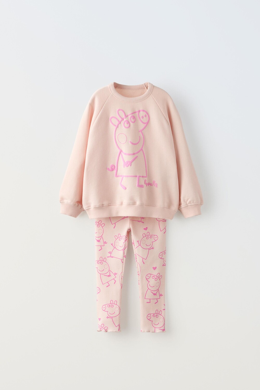 

Свитшот и леггинсы peppa pig co-ord ZARA, бледно-розовый
