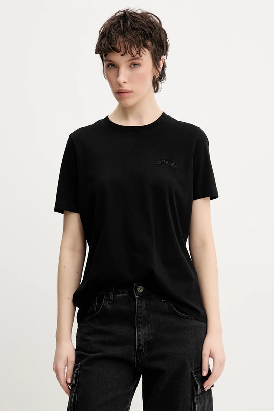 

Хлопковая футболка Superdry, черный
