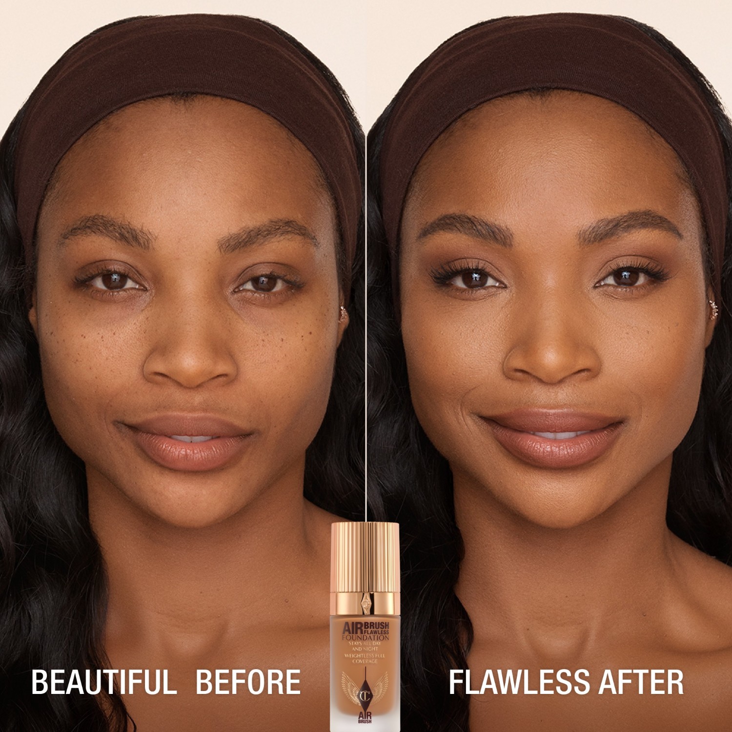 Тональный крем для лица airbrush flawless Charlotte Tilbury, 12 - warm, объем 30 мл — фото 2