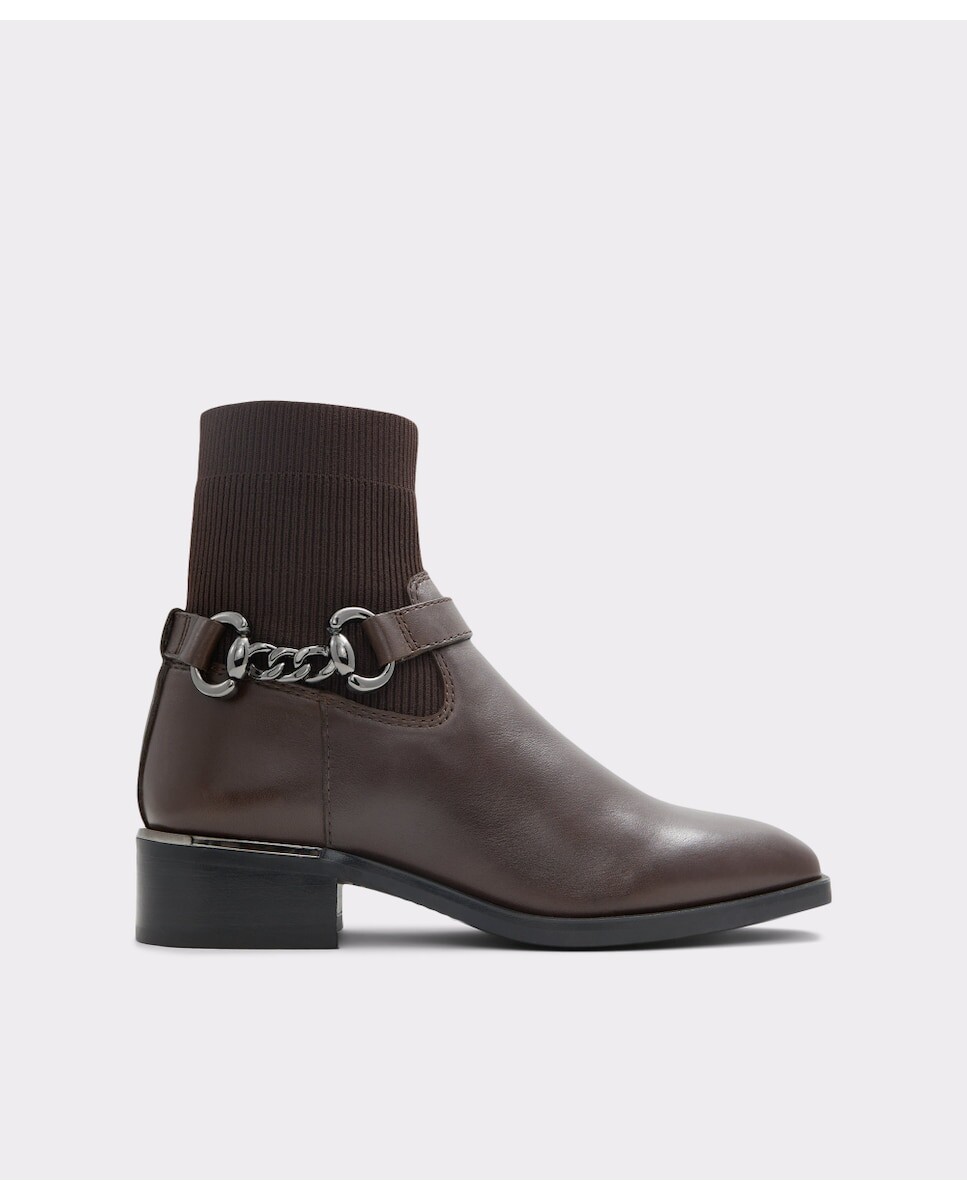 

Женские кожаные ботильоны с круглым носком Aldo, коричневый