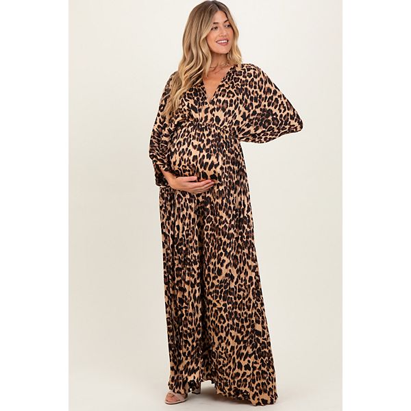 

Платье-Макси из атласа с V-образным вырезом и плиссировкой для беременных Pinkblush