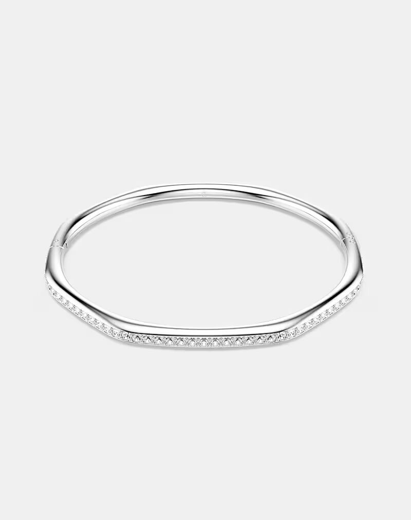 

Браслет Dextera, восьмиугольная форма, круглая огранка, белый, родиевое покрытие серебристого оттенка Swarovski