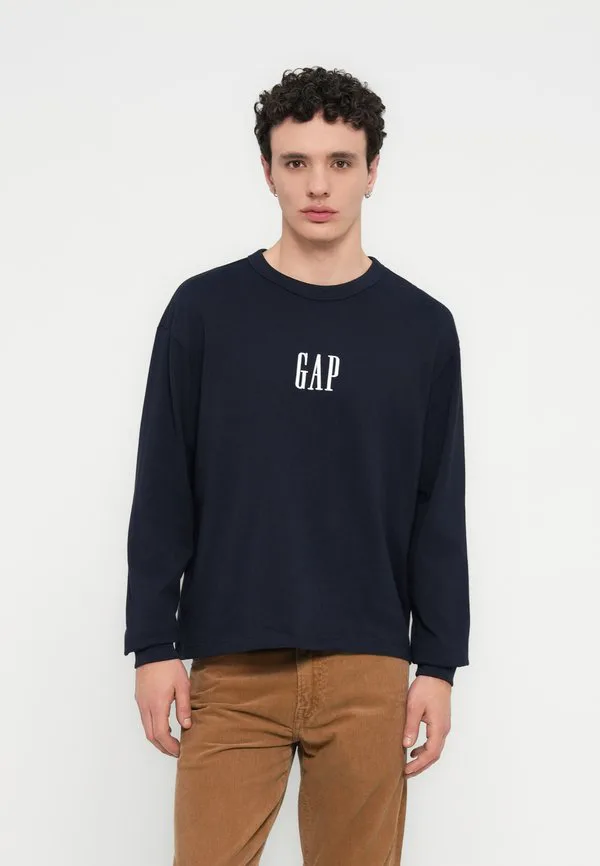 Футболка с логотипом корпорации, топ с длинными рукавами Gap, New Classic Navy