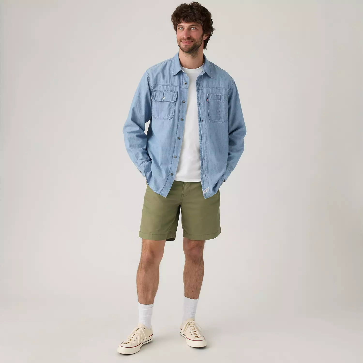 

Levi's XX Chino Authentic Свободные 8-дюймовые легкие мужские шорты из твила, цвет Deep Lichen Green - Green