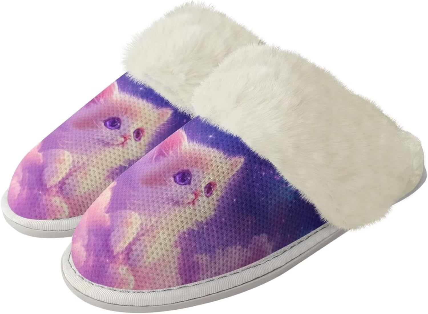 

Унисекс тапочки Forchrinse Pink Cat для женщин и девушек с милым принтом кота, мягкая стелька с эффектом памяти, теплые плюшевые домашние тапочки с нескользящей подошвой, легкие