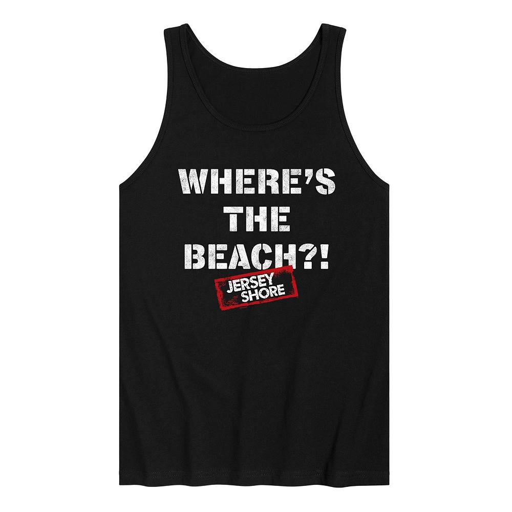 

Мужская майка из джерси с рисунком Where's The Beach Licensed Character, черный
