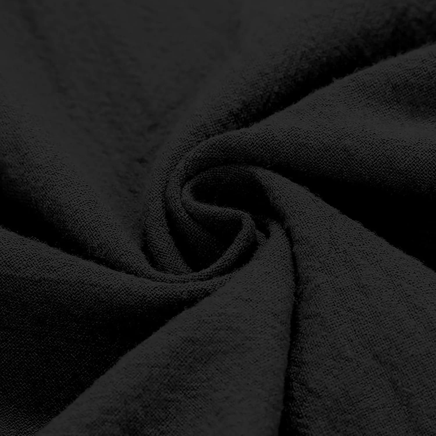 Женские льняные брюки, легкие, струящиеся, из хлопка и льна, с высокой талией, для летнего отдыха на пляже, путешествий, брюки-палаццо Generic, черный — фото 4