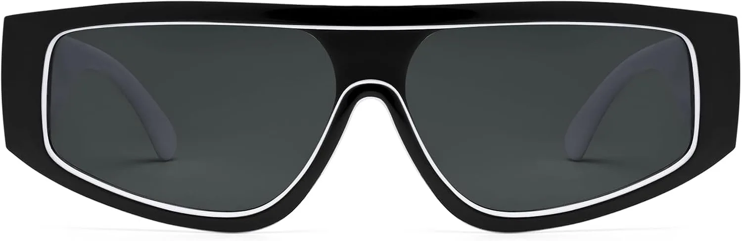 

Солнцезащитные очки Dollger Oversized для женщин, модель «кошачий глаз», ретро-стиль 90-х, модные очки с защитой UV400 и широкой оправой, D:black and White