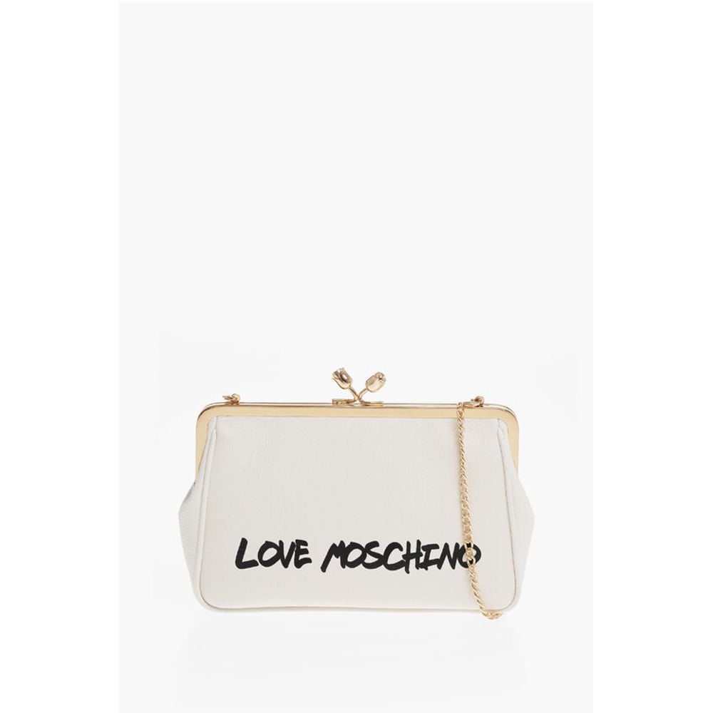 

Сумка LOVE однотонного цвета с напечатанным логотипом и съемной цепочкой Moschino, White