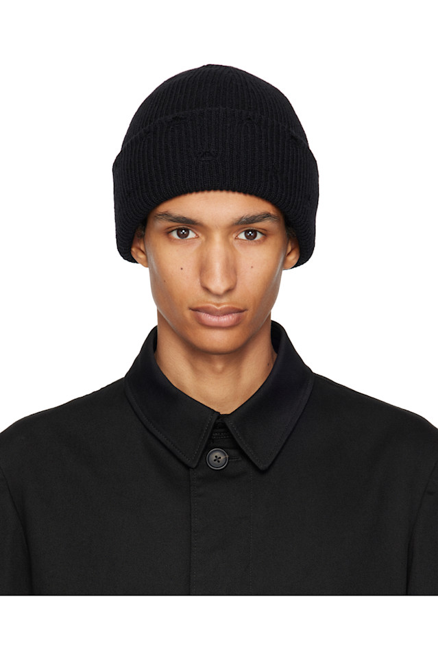 

Поврежденная вязаная шапка Y'S For Men, черный