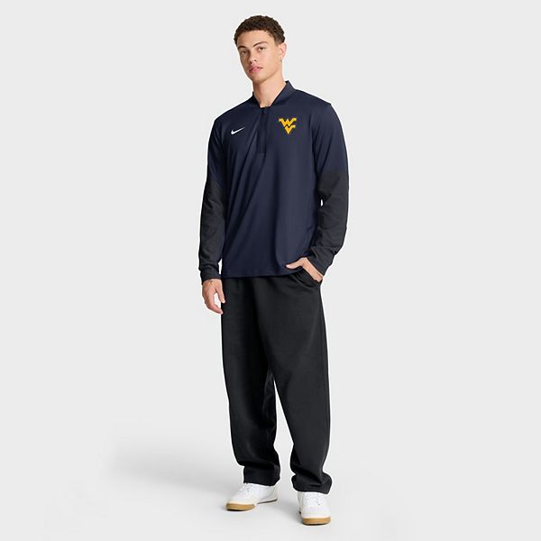 Мужская синяя толстовка West Virginia Mountaineers One Goal Performance с полумолнией Nike — фото 4