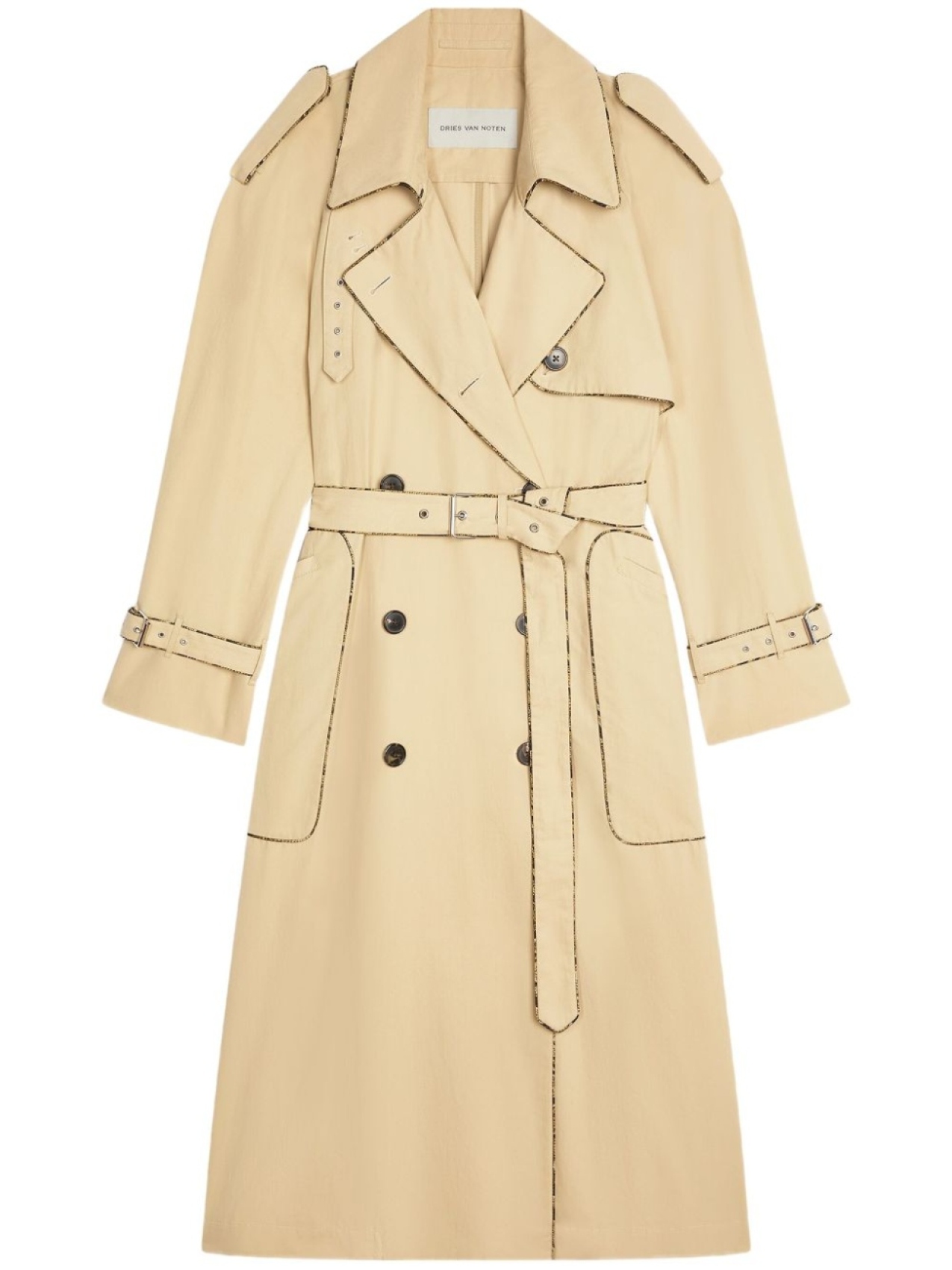 

DRIES VAN NOTEN тренч с кантом, нейтральный цвет