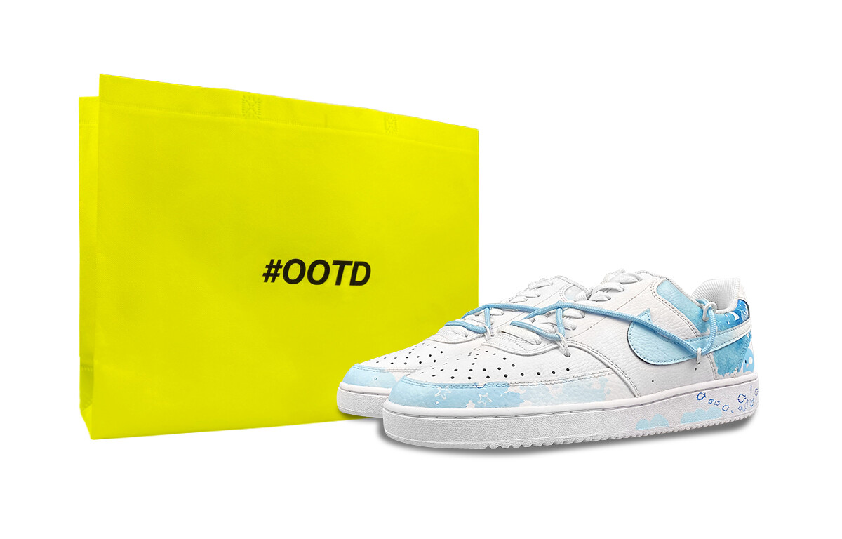 

Кроссовки для скейтбординга Court Vision Low Unisex Low-Top White/Blue Nike