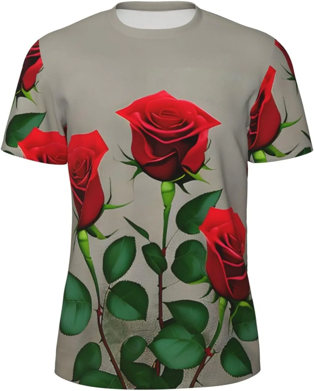 

Футболка мужская с принтом Red Rose Flowers 1, летняя, дышащая MyPiky