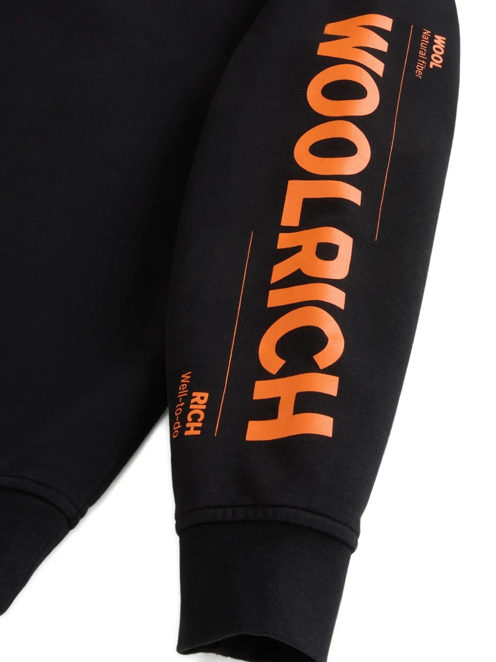 Свитшот с логотипом и круглым вырезом Woolrich Kids, черный — фото 2