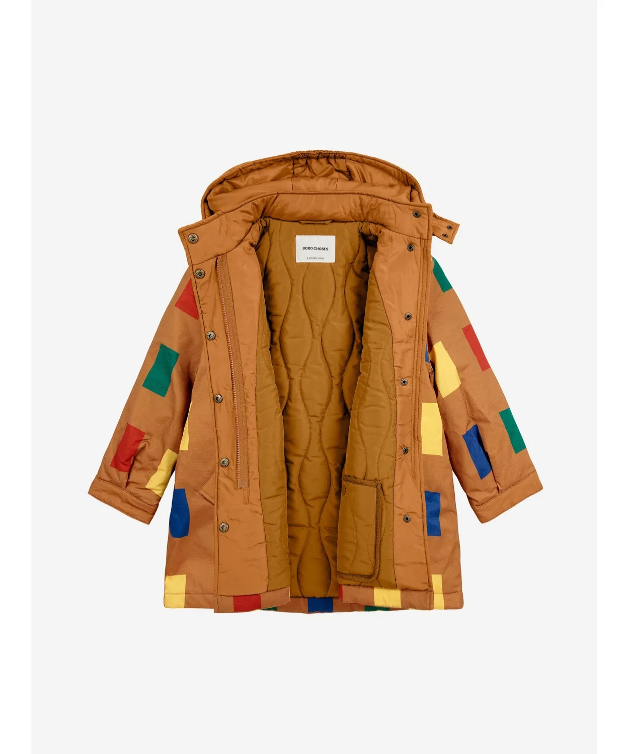 Парка детская Color game all over parka с принтом, коричневая — фото 2