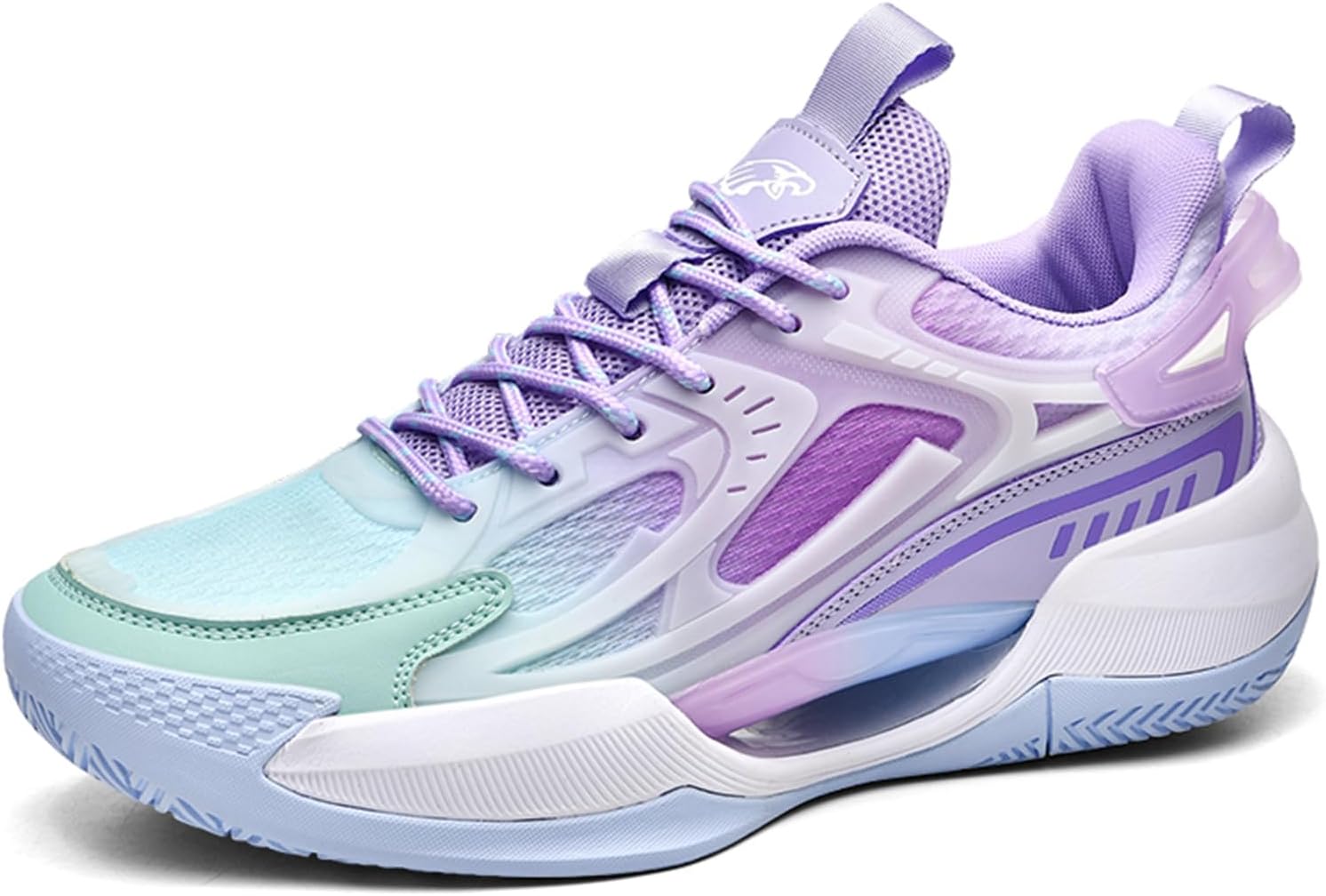 

Мужские спортивные кроссовки с сеткой, дышащие, с круглым носком, на шнуровке, модные, с толстой подошвой, амортизирующие, легкие и удобные, для баскетбола, подходят для кампуса и бега Qaoterod, фиолетовый