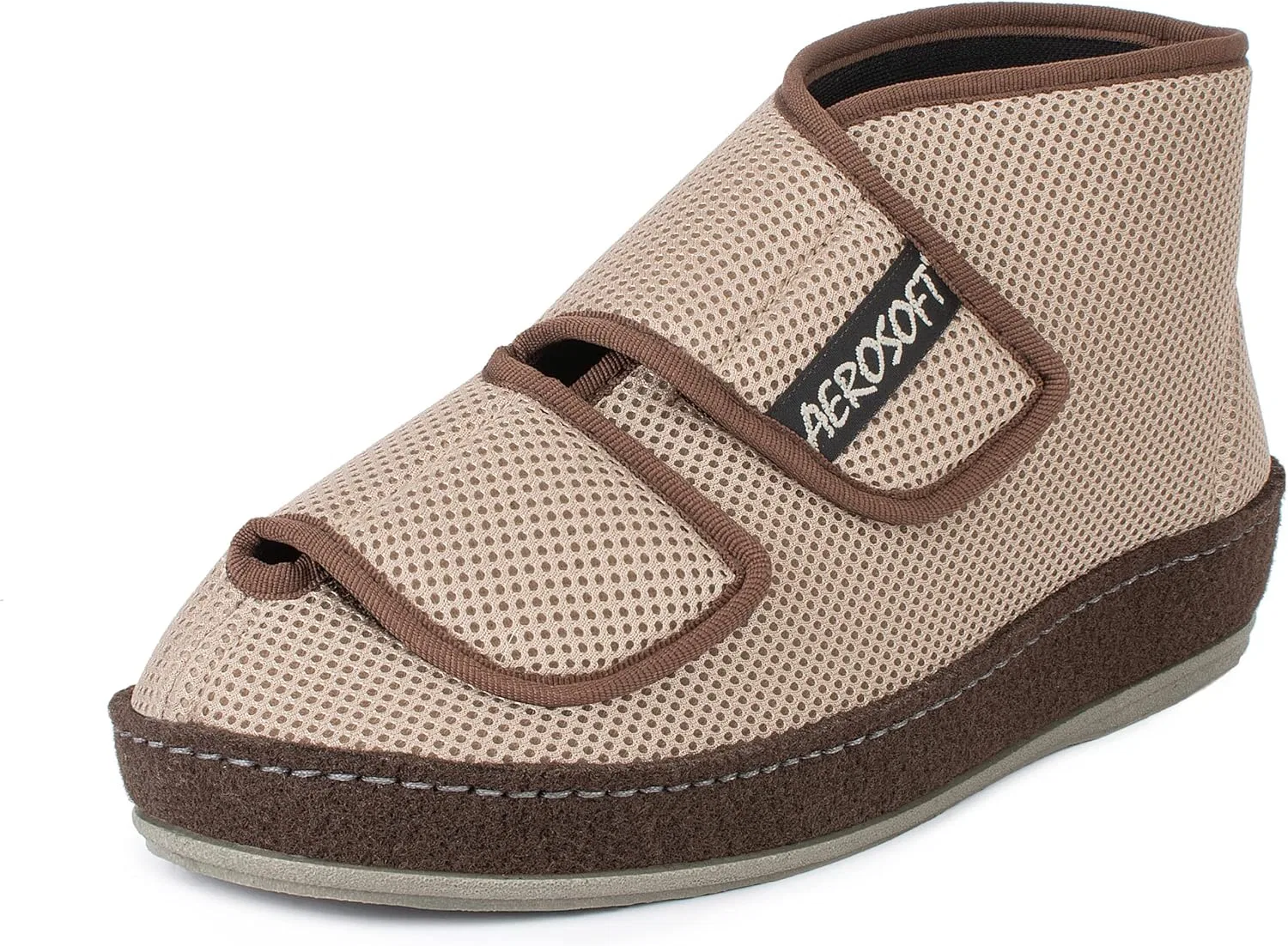 Тапочки Aerosoft Velcro 6062-4P, женские и мужские, широкие, GH, нескользящие, Taupe