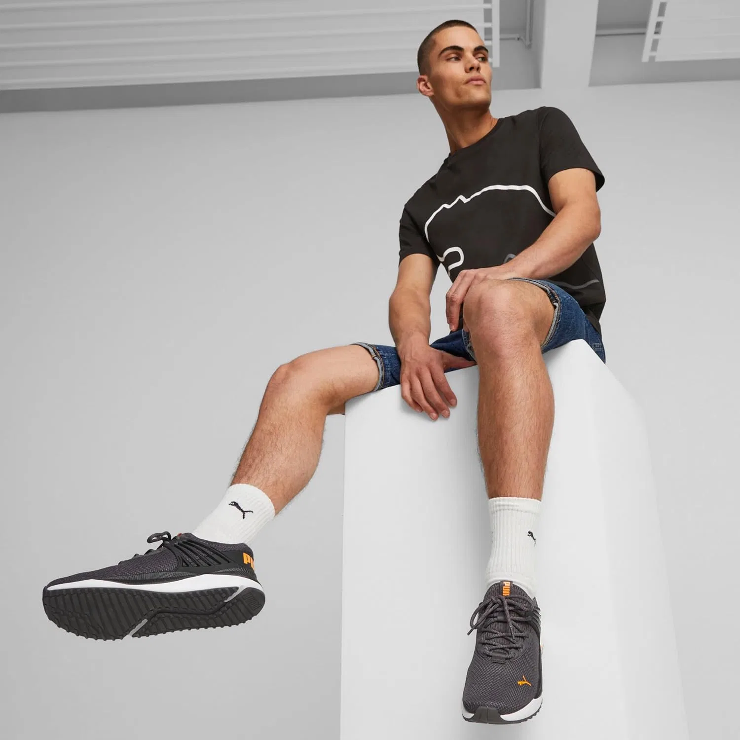 Кроссовки PUMA Unisex Pacer Future, Dark Coal Puma Black Pumpkin Pie — фото 3