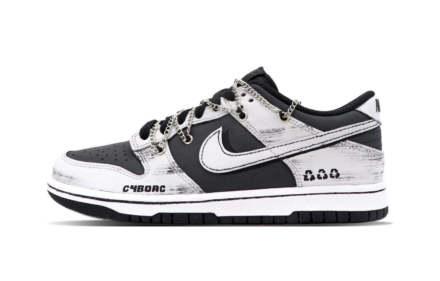 

Кроссовки Nike Dunk Skateboarding Shoes Women's Low-top Black/grey, темно-серый