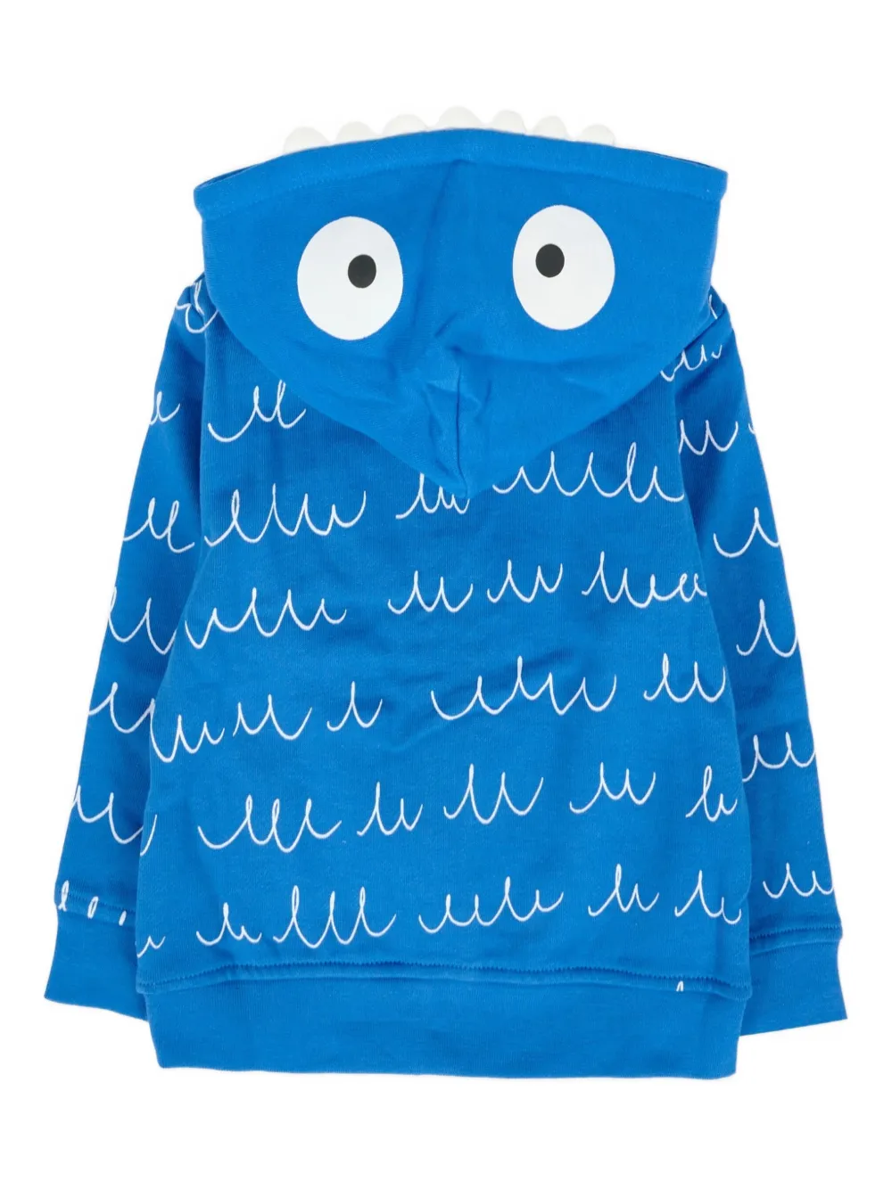 Толстовка Wave-print cotton hooded top Stella McCartney Kids, синий — фото 2