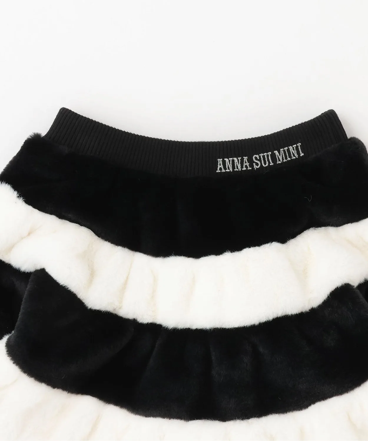 Детская юбка с искусственным мехом и поясом на резинке ANNA SUI mini чёрная — фото 3