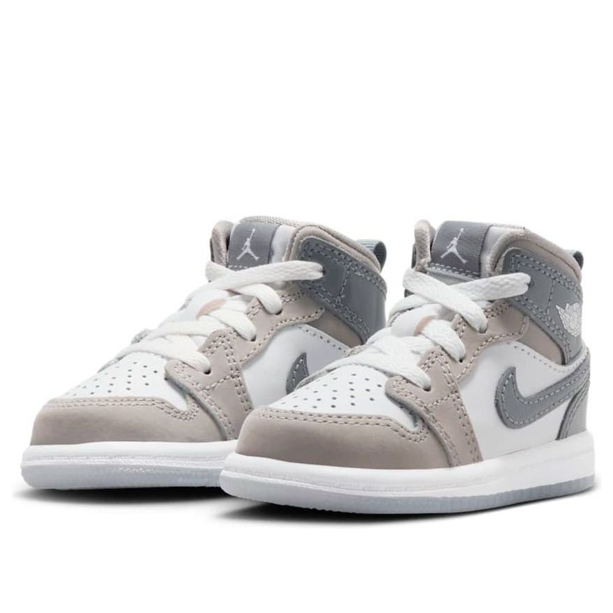 Кроссовки (TD) Air Jordan 1 Mid SE 'White Medium Grey Cool Grey', белый — фото 3