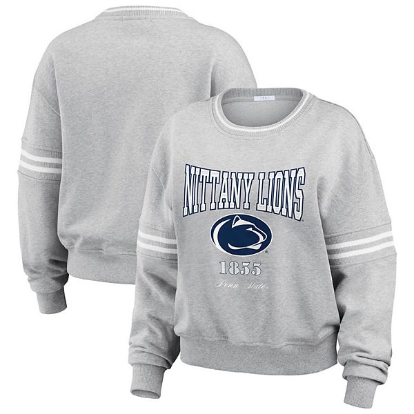 

Женский свитер с классической полосой Penn State Nittany Lions в ворсистом сером цвете Wear By Erin Andrews