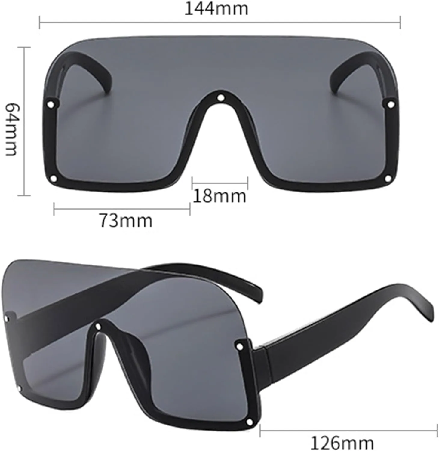 

bullabulling Большие квадратные солнцезащитные очки в полуободковой оправе для женщин и мужчин, в стиле Y2K, яркие солнцезащитные очки для вечеринок, Blue