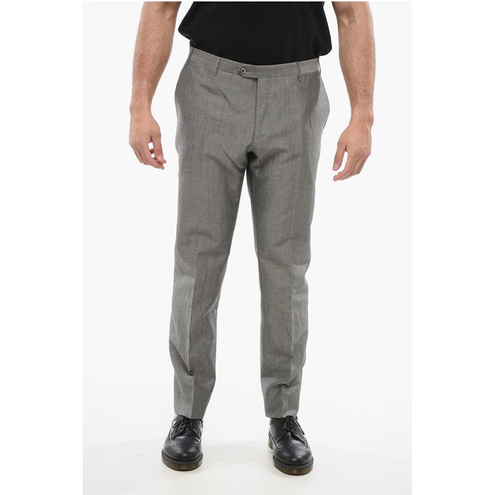 

Брюки из смесового льна с эффектом букле и четырьмя карманами Corneliani, Gray