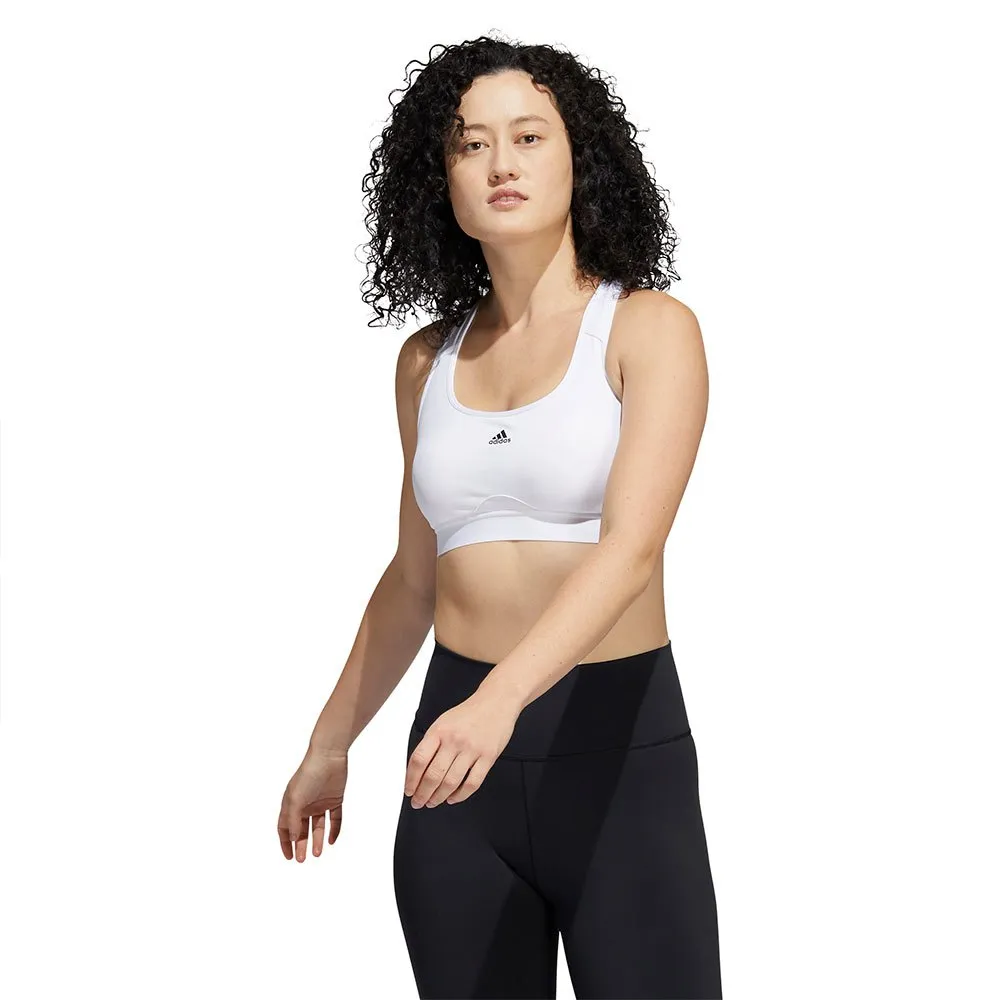 Спортивный бюстгальтер adidas Power MS PD sports bra, белый — фото 4