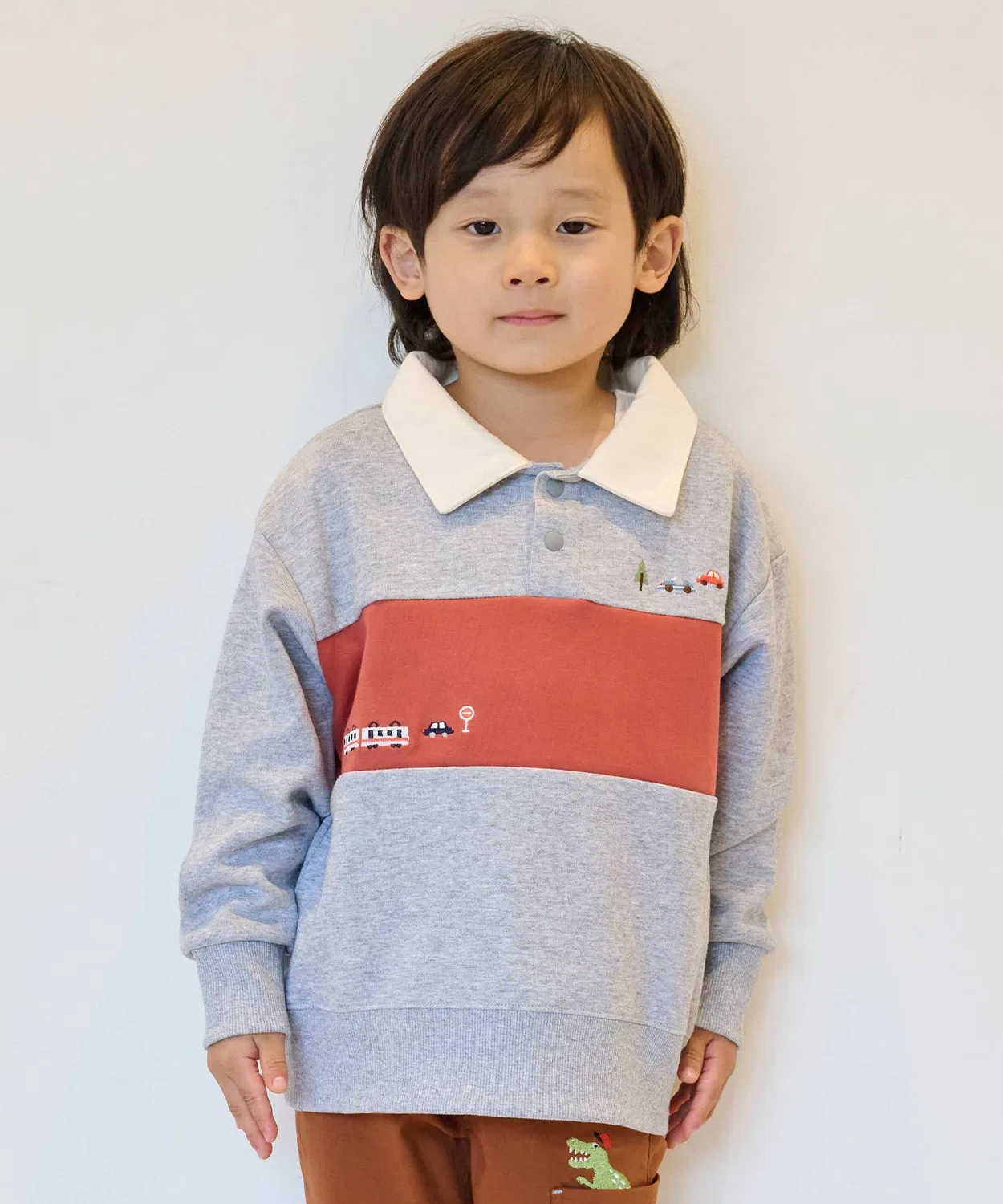 Толстовка-поло с вышивкой в виде автомобиля