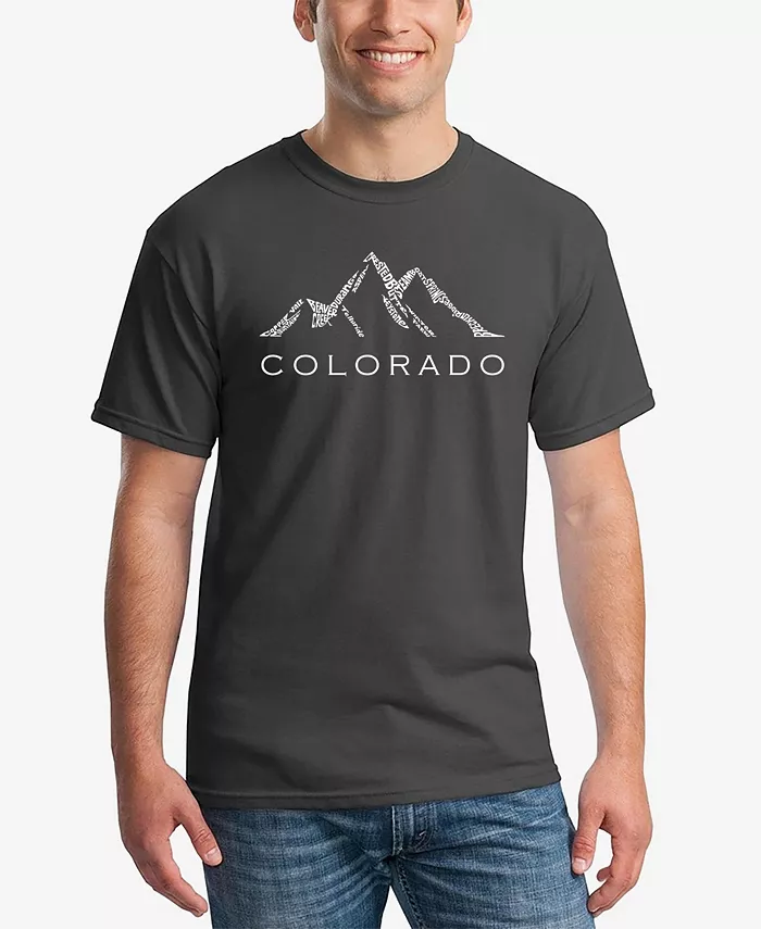 

Мужская футболка с коротким рукавом Word Art Colorado Ski Towns LA Pop Art, серый