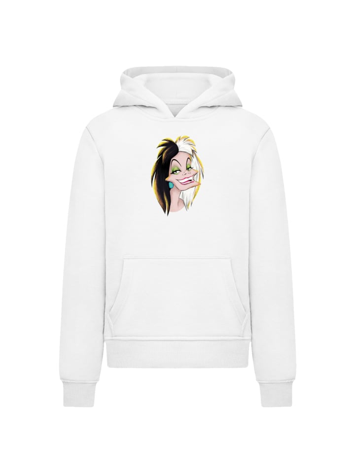 

Пуловер F4NT4STIC Hoodie Disney Bösewichte Cruella Big Face, белый