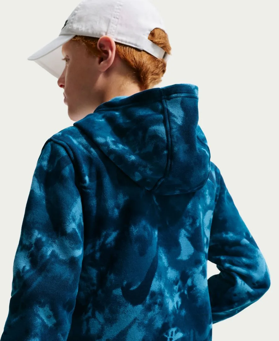 Детская спортивная толстовка с капюшоном от Boys' Sportswear Club Nike, dutch синий/court синий/синий void — фото 3