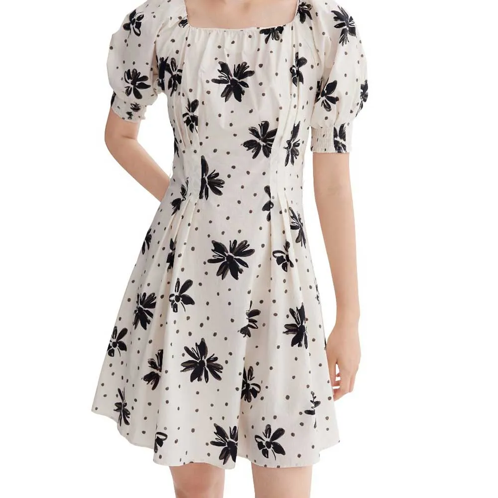 

Платье Lily Ink Print, бежевый