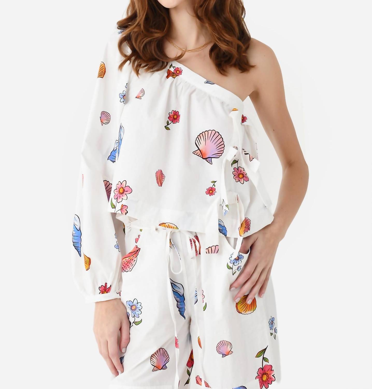 

Топ Lea из хлопка с принтом Shell CIAO LUCIA, цвет shell print cotton