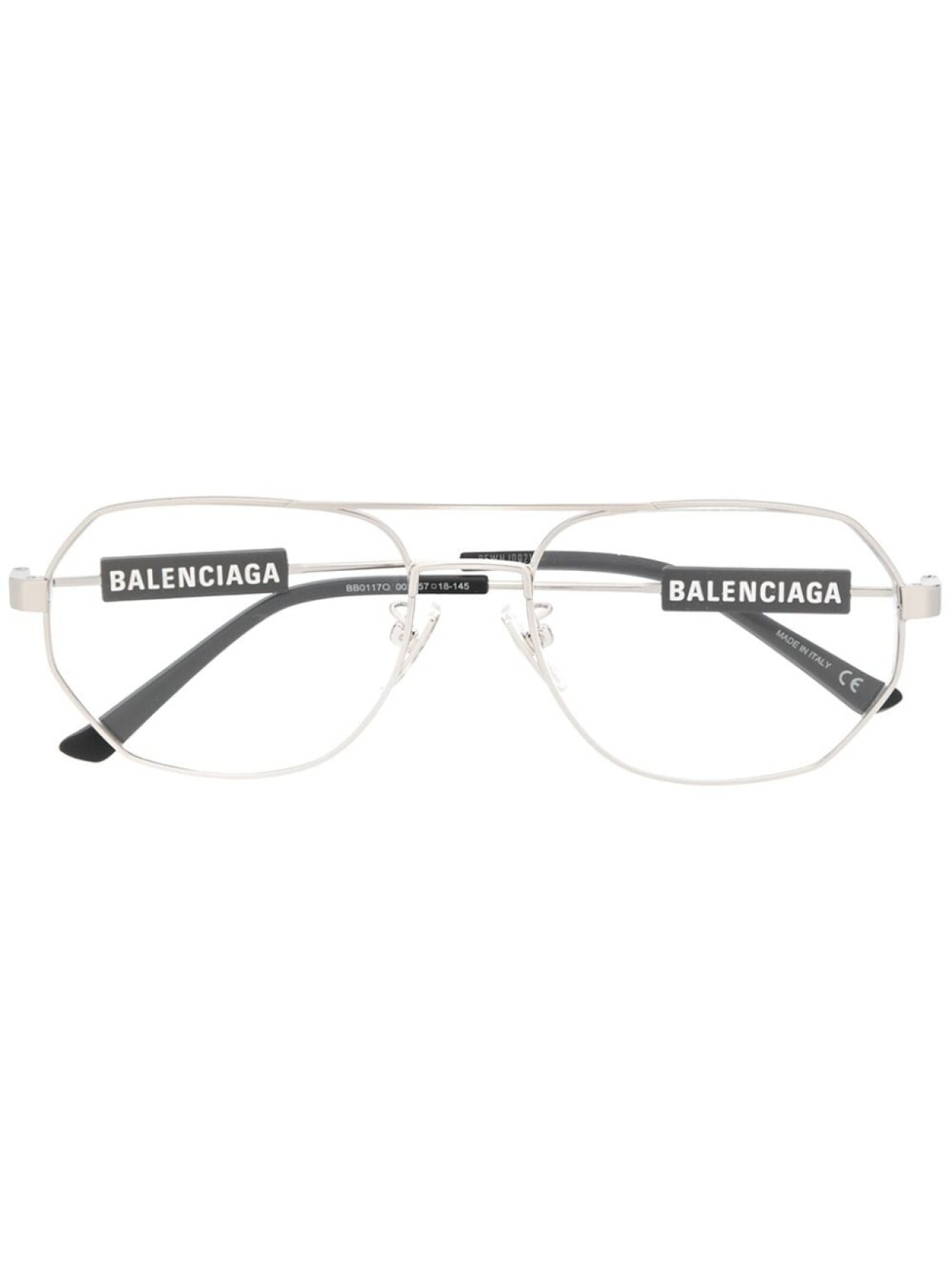 

Balenciaga Eyewear очки-пилоты с логотипом, серебристый