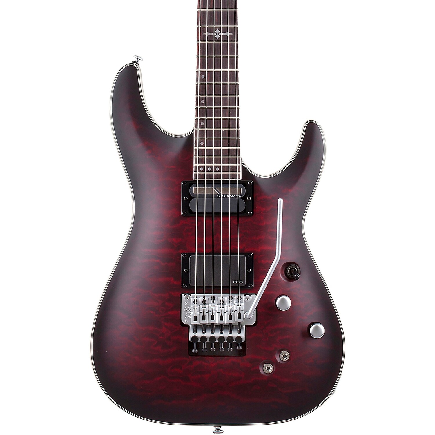 

Schecter Guitar Research C-1 Platinum FR-Sustainiac Электрогитара Satin Crimson Red Burst