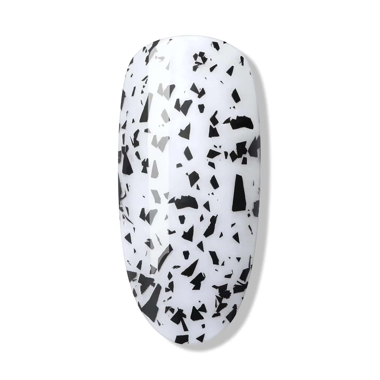 Верхнее покрытие Bluesky Gel Nail Polish Speckled Eggshell Effect Clear Top Coat No Wipe 10ml Gloss Finish Clear with Black Pieces (Requires Curing Under UV/LED Lamp) Bluesky — фото 2