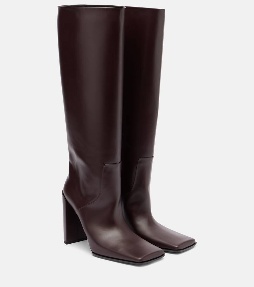 Кожаные высокие сапоги до колена Alaïa, Chocolat