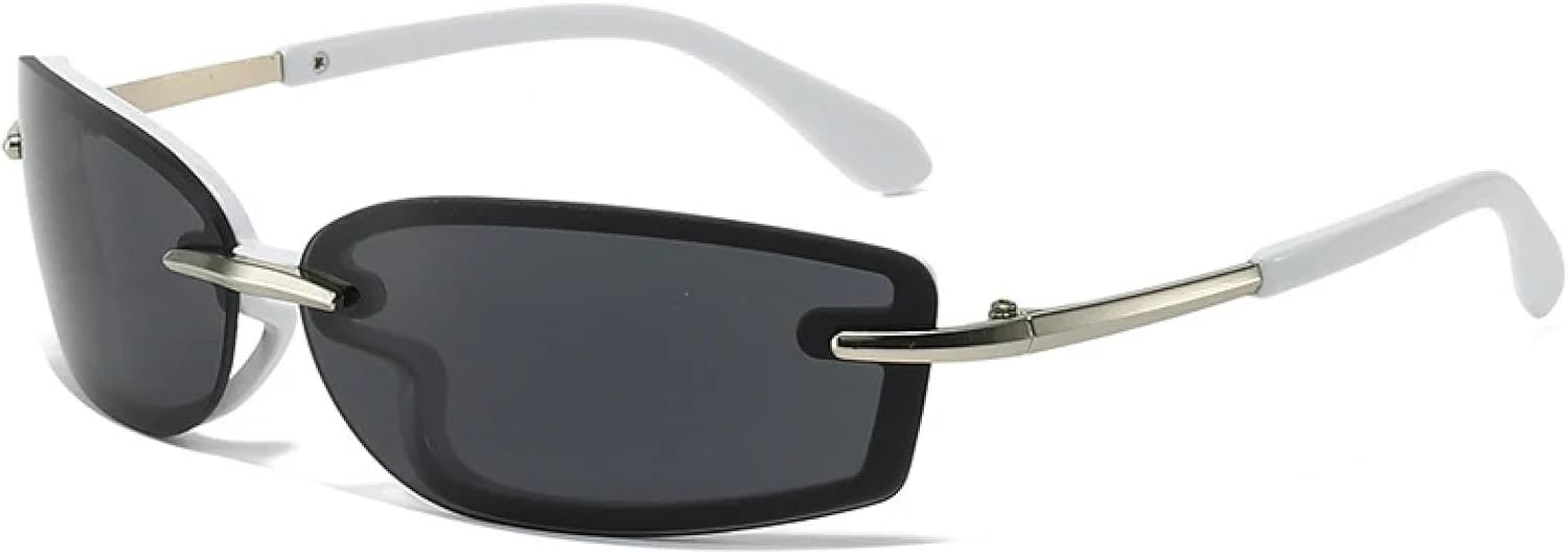 

Роскошные прямоугольные солнцезащитные очки для женщин, винтажные модные солнцезащитные очки для мужчин, стильные панк-очки, конфетные оттенки, защита от УФ-излучения UV400 TKKTLLT, Silver Gray