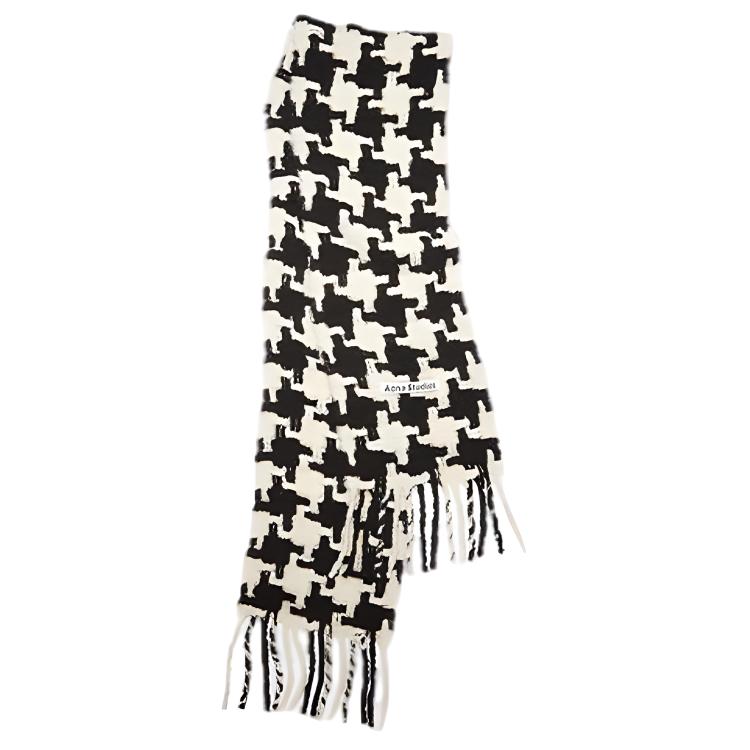 

Шарф в клетку Houndstooth Acne Studios, черно-белый