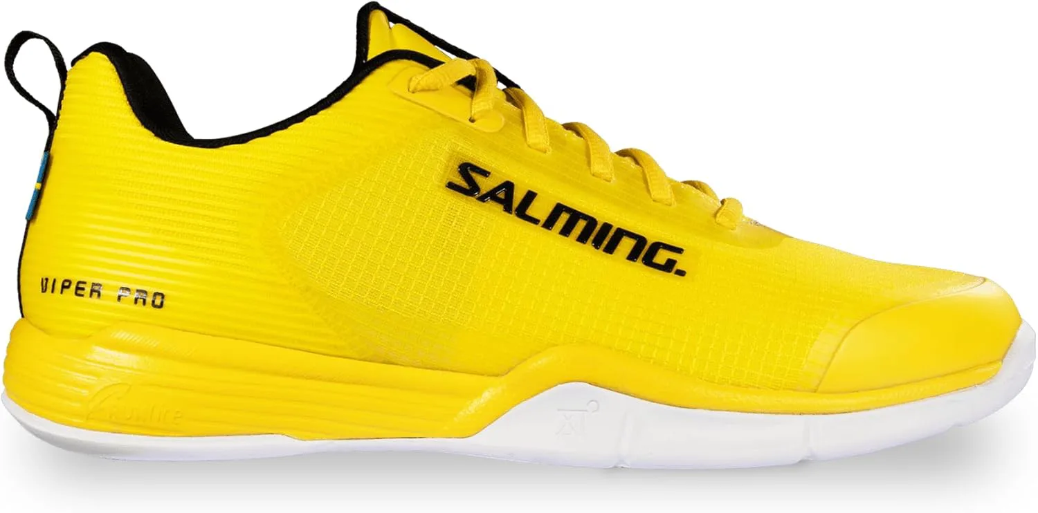 Мужские низкие сквош-туфли Salming Viper Pro (доступны в 5 цветах) (не оставляют следов) (для игры в пикадлбол, ракетбол, падель и другие спортивные игры в помещении), желтый/черный