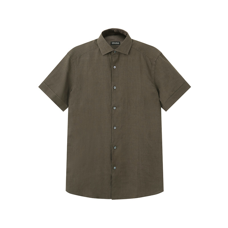 

Рубашка Zegna из льна Ermenegildo Zegna, Dark Taupe Umber