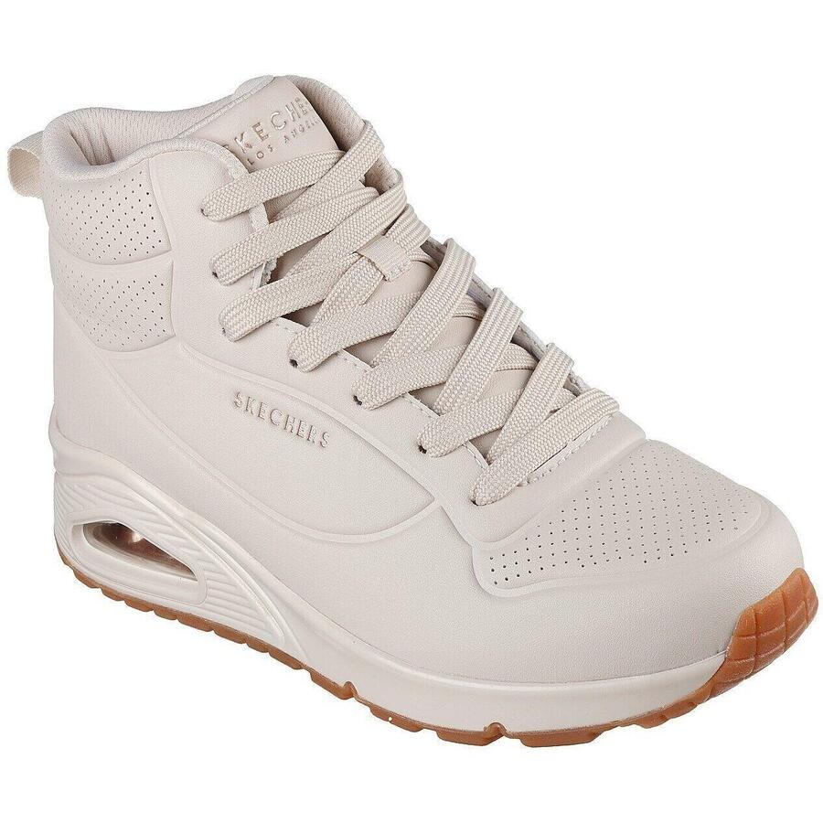 Skechers Uno - высокие кеды, бежевые, женские