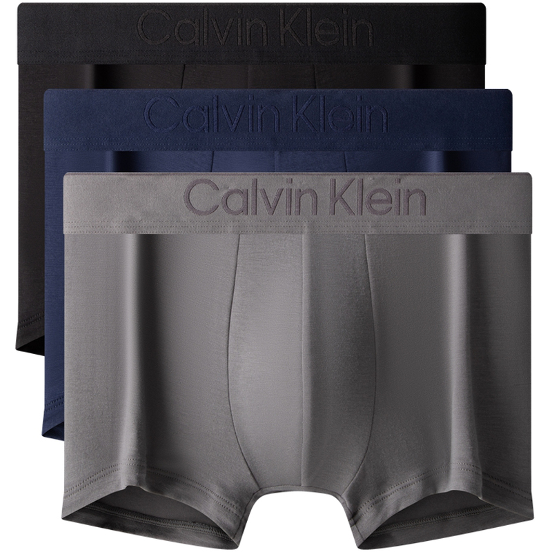 CALVIN KLEIN Подарочный набор ко Дню отца Мужские трусы 3 шт, QTA-Космический черный/Чернильно-синий/Простой синий — фото 2