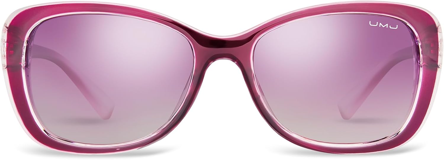 

Поляризованные солнцезащитные очки для женщин — стильные очки с защитой от УФ-излучения для дам, также доступны и мужские солнцезащитные очки UMJ, Purple Frame/Gradient Purple Lens