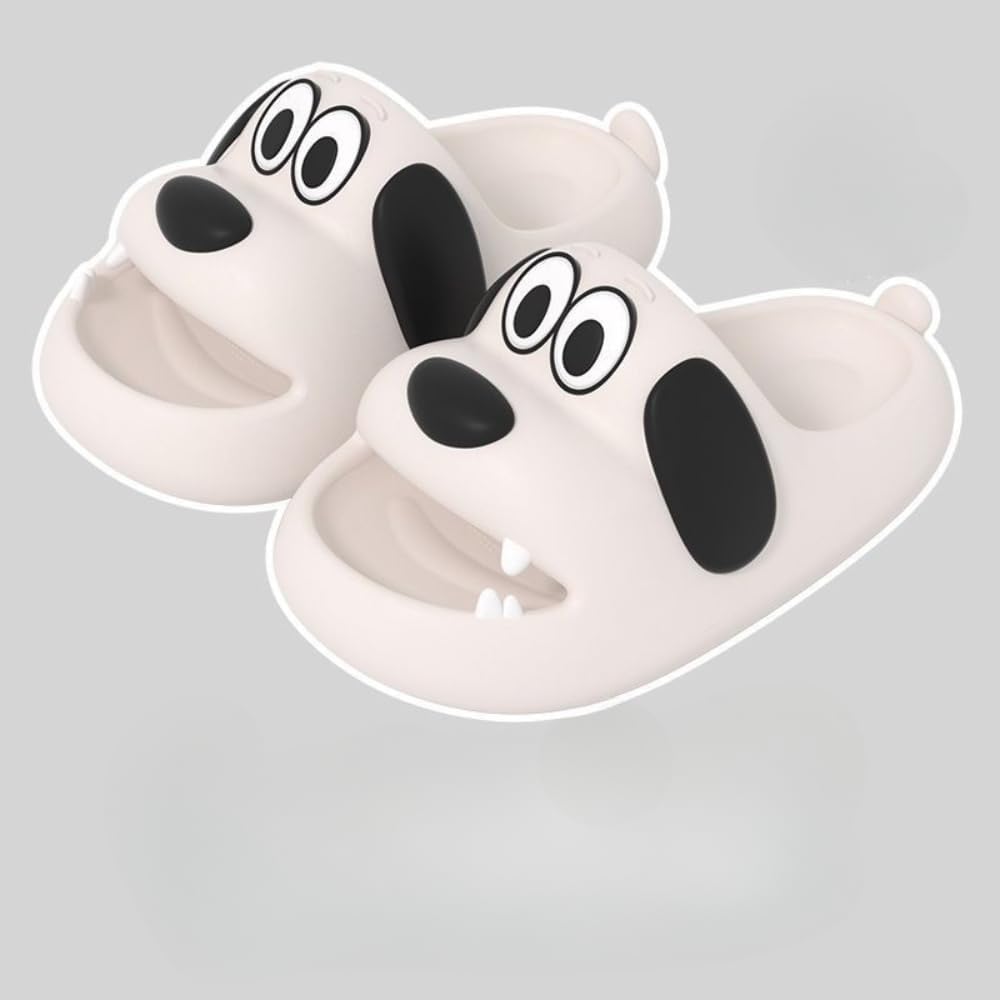 Тапочки NTRUEML Puppy Милые тапочки для ванной Женские летние домашние тапочки Для дома и ванной Для пары, мужские Нескользящие тапочки на лето для улицы, белый — фото 2